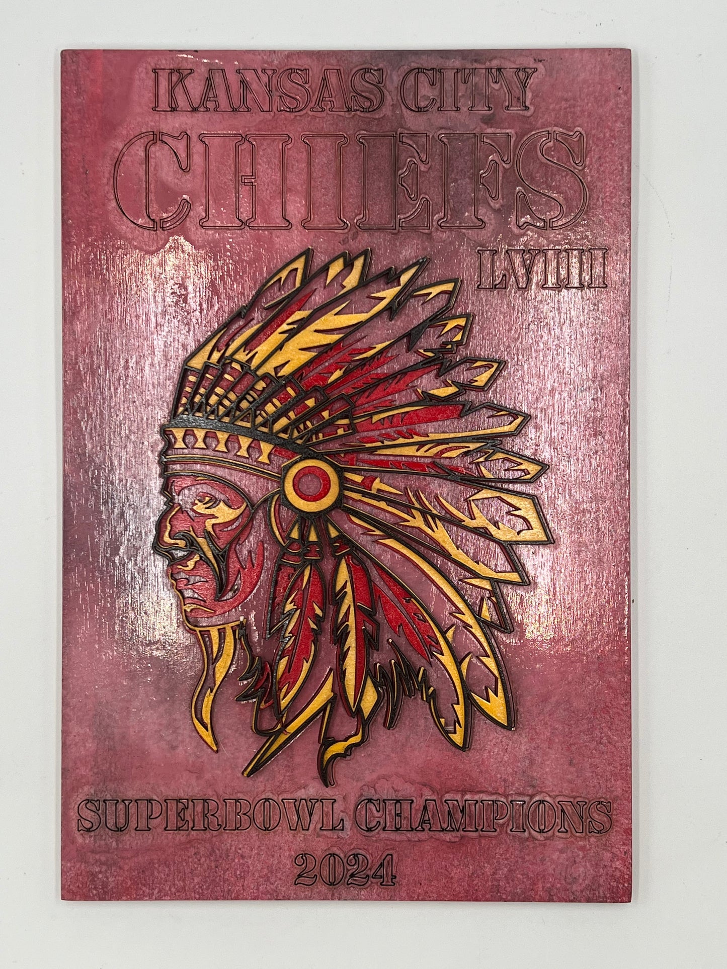 Chiefs 3D laser engraved