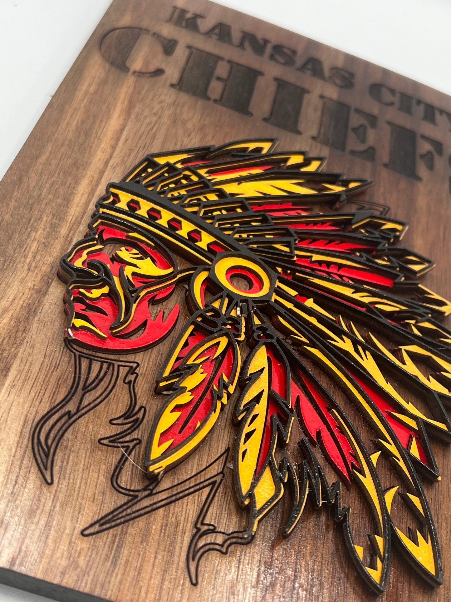 Chiefs 3D laser engraved