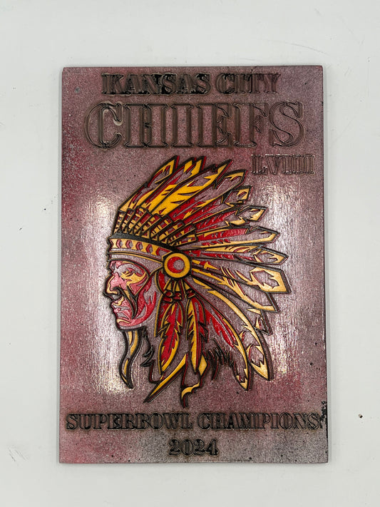 Chiefs 3D laser engraved