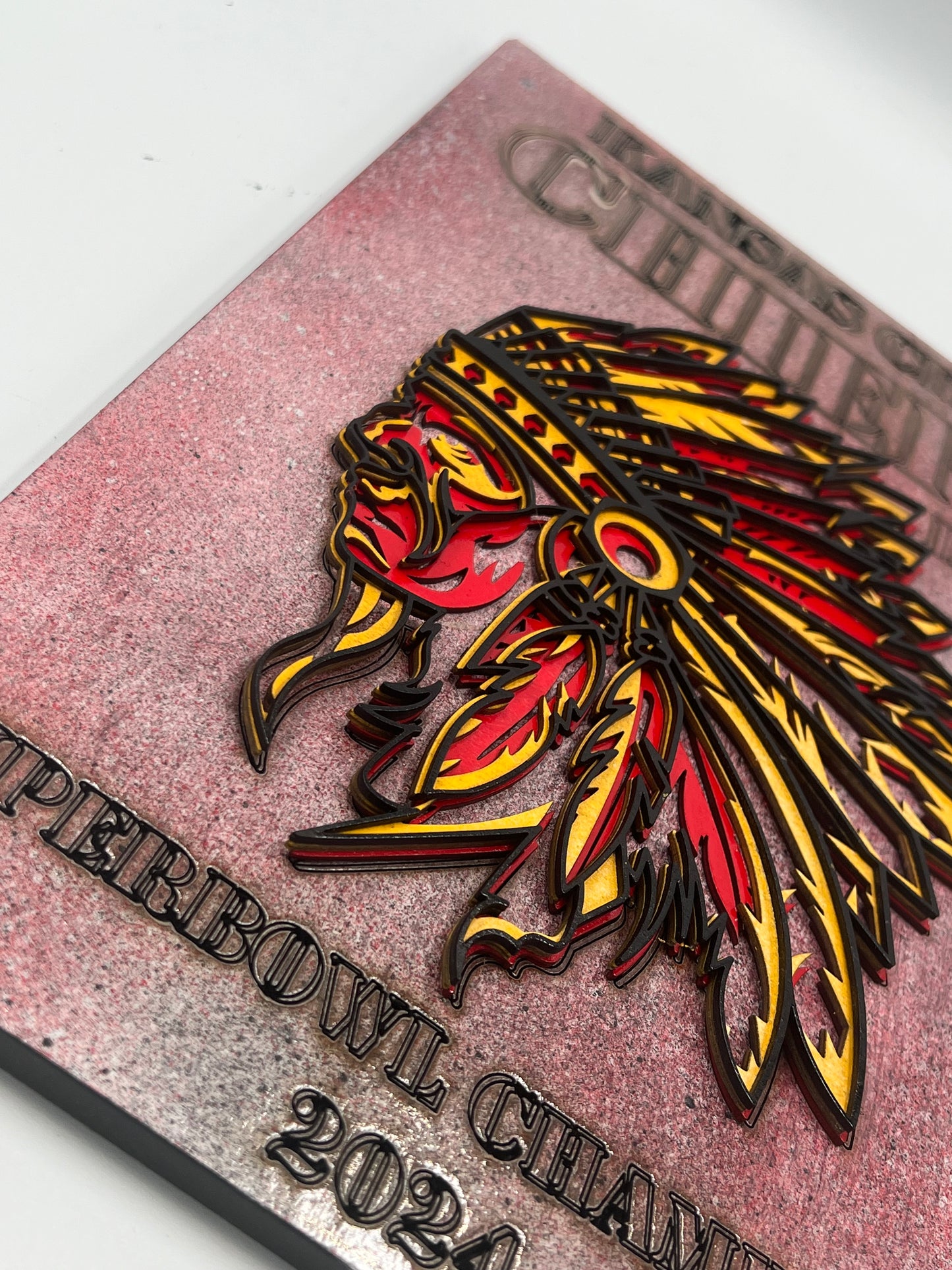 Chiefs 3D laser engraved