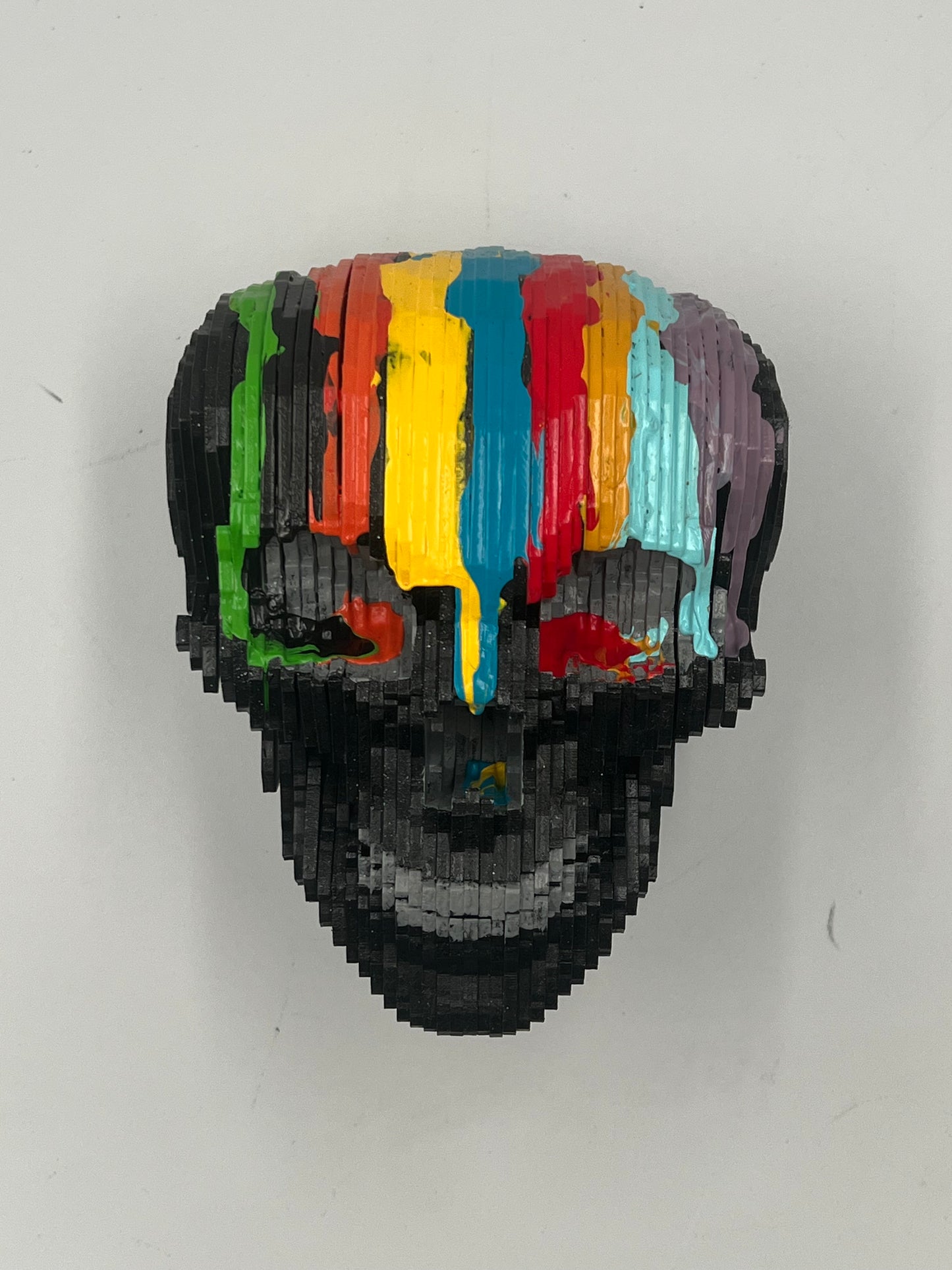 3D Wood Skull multicolor