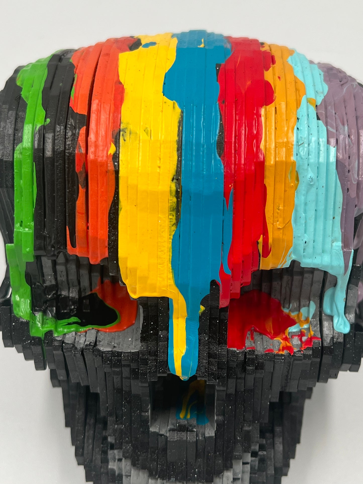 3D Wood Skull multicolor