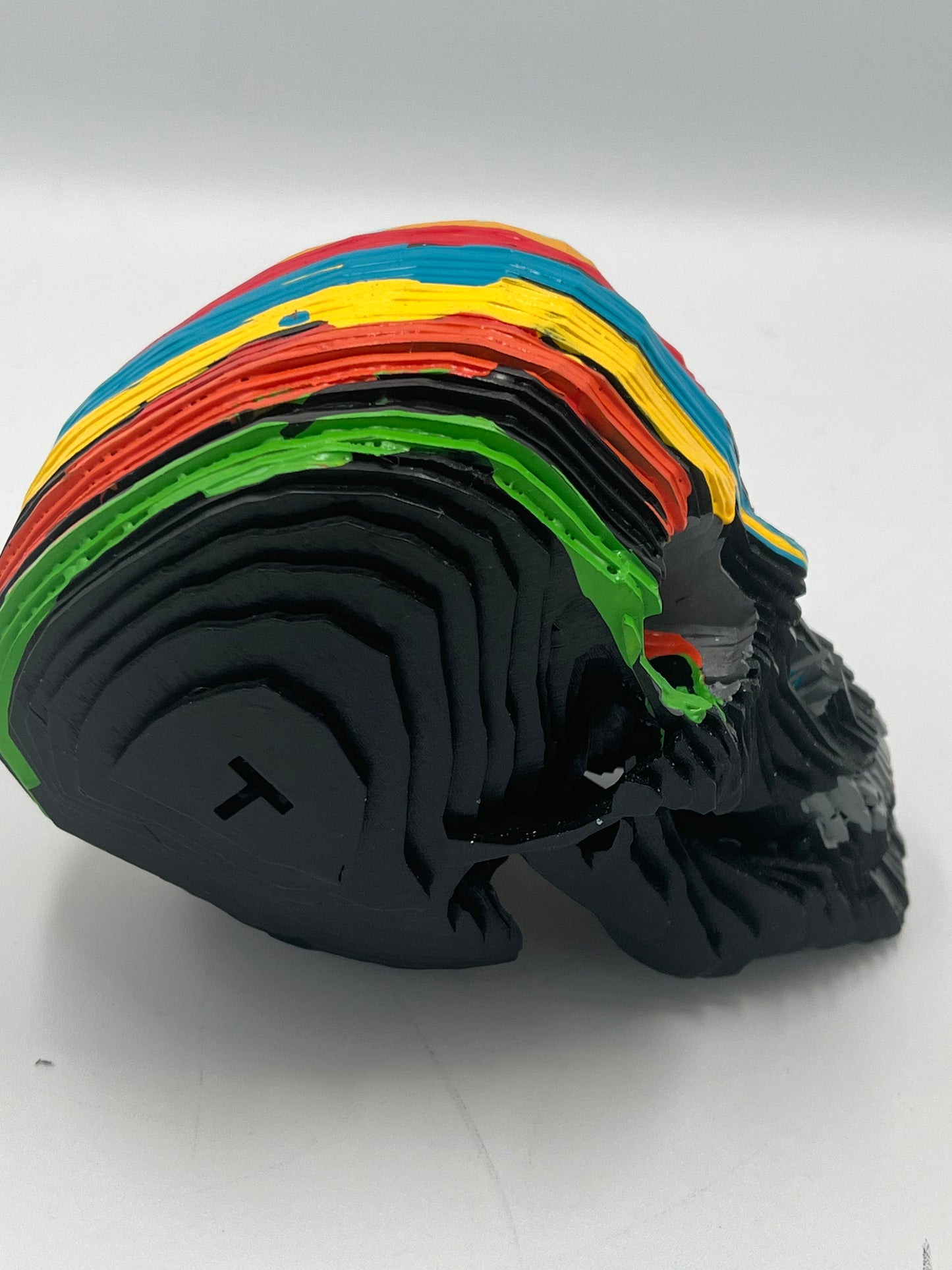 3D Wood Skull multicolor